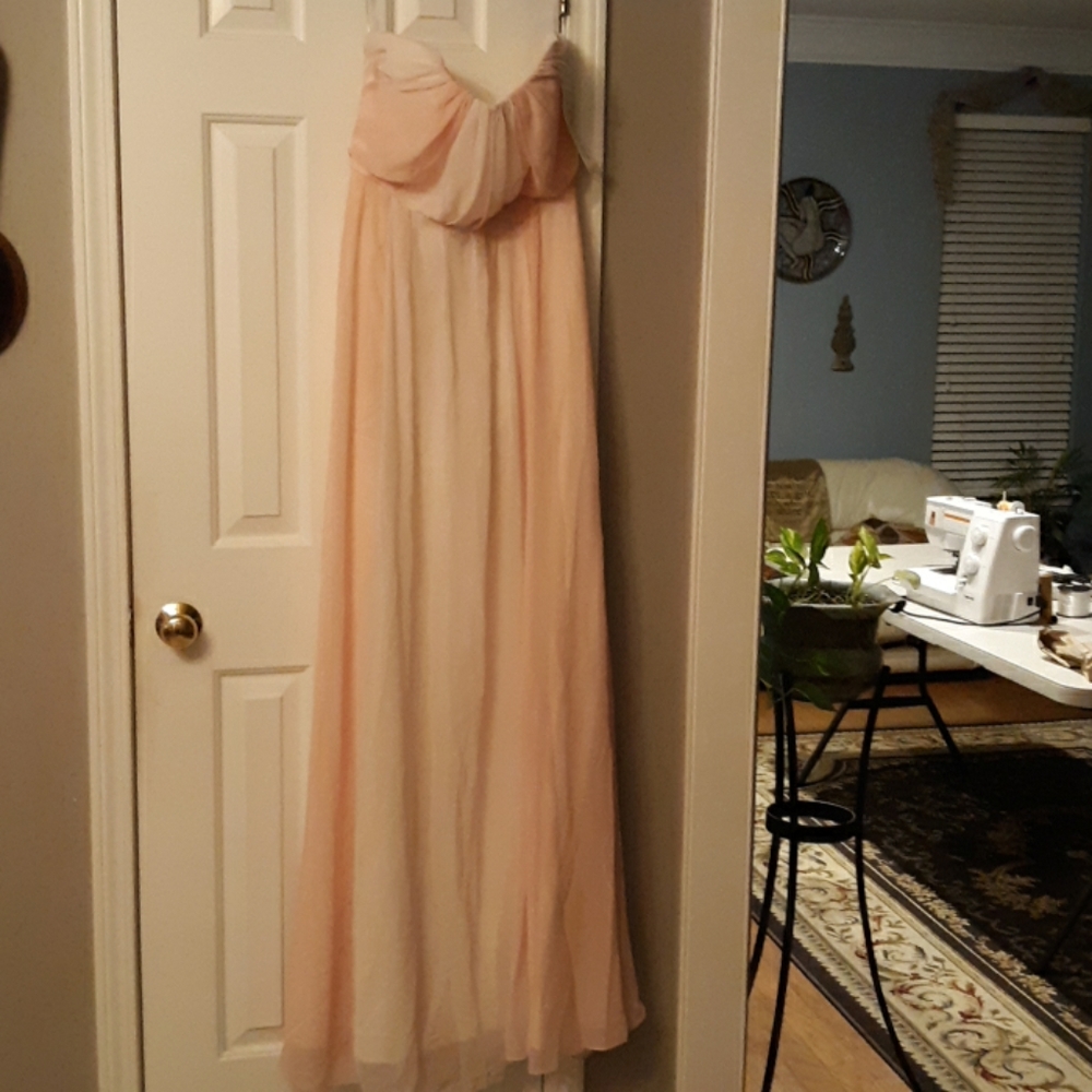 Peach evening gown